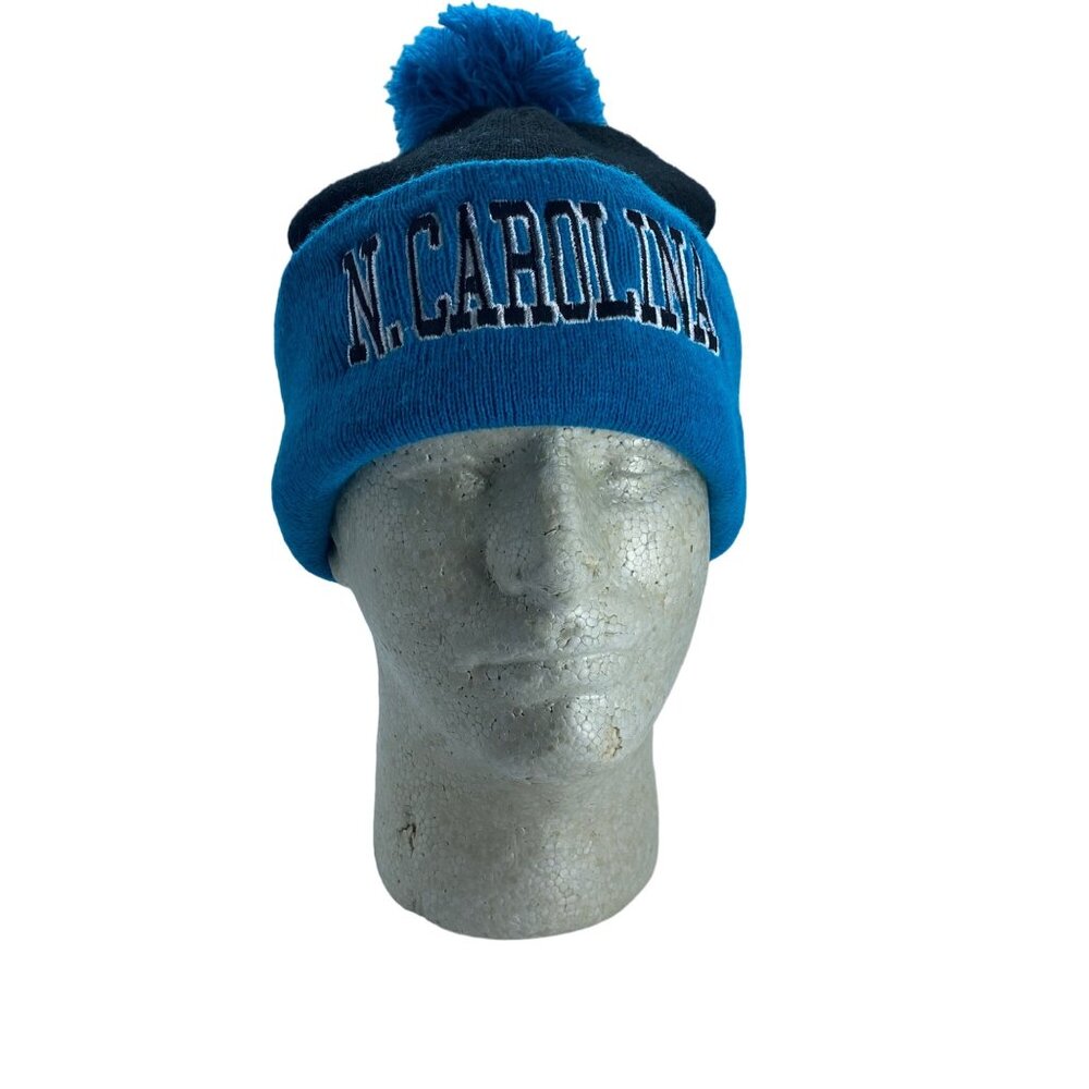 City Hunter N. North Carolina Beanie‎ Hat with Pom Pom 100% Acrylic Blue Black